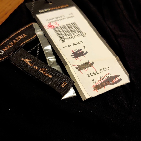 BCBGMaxAzira Black w/ Silver / Black Sequins Dress - Picture 8 of 8